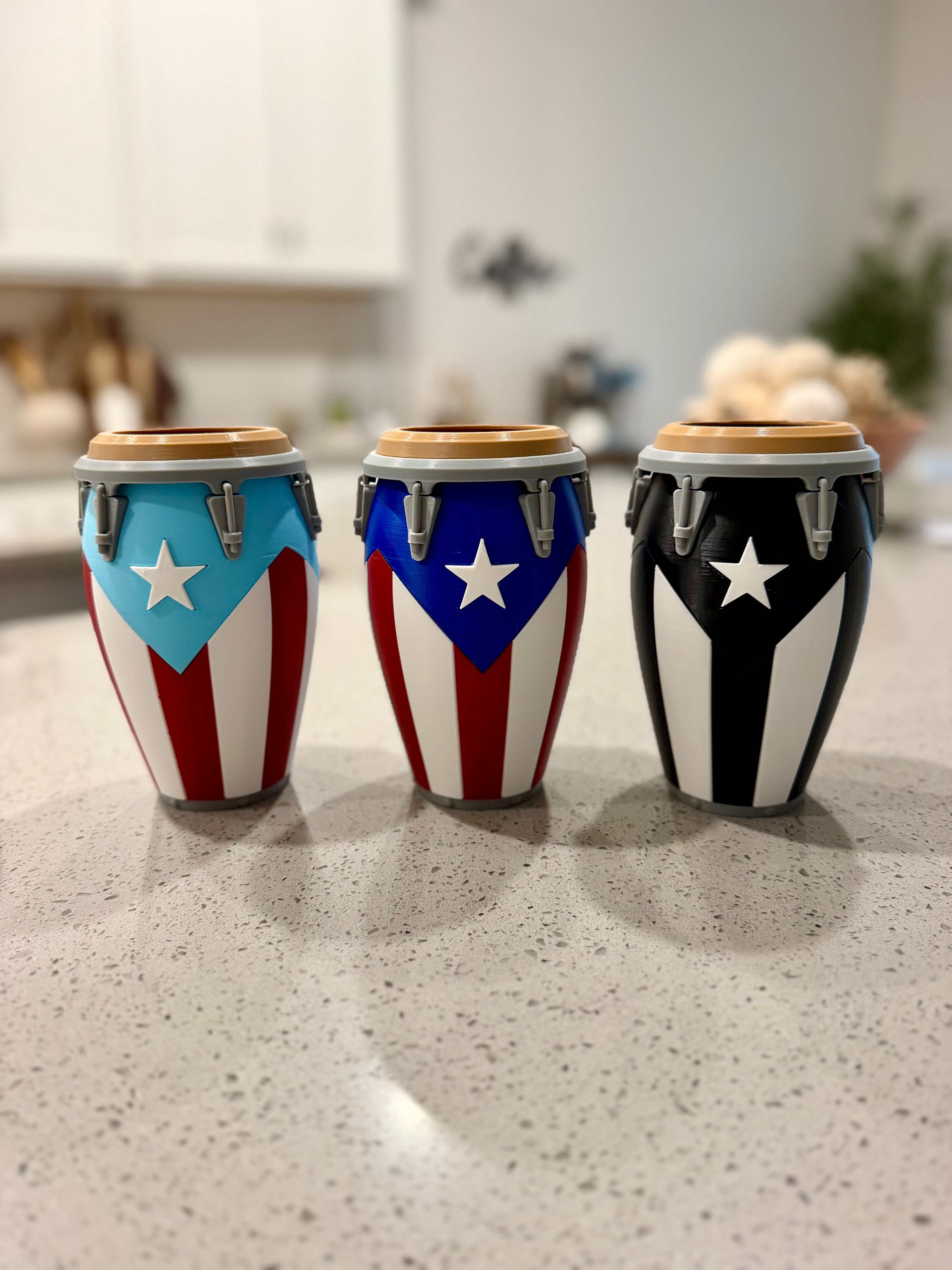 Puerto Rico Conga Can Holder